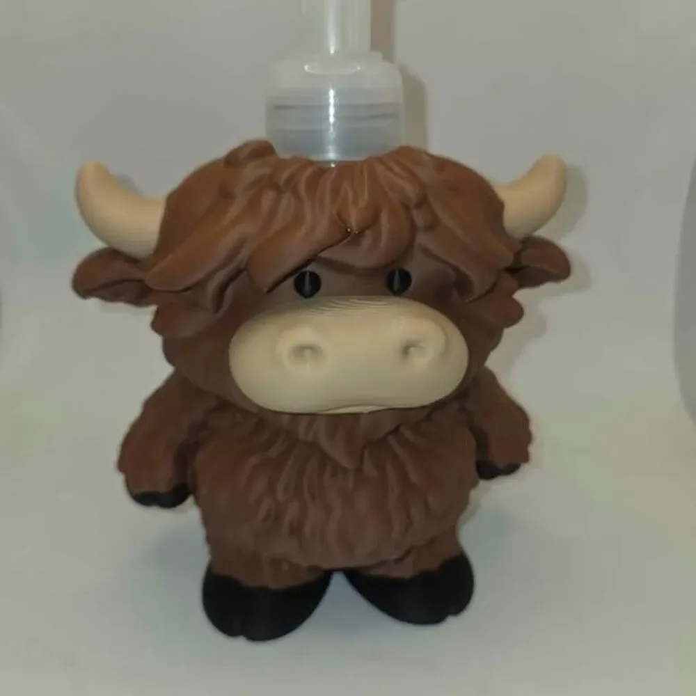 3d printed Highland Cow Foam Soap Dispenser - Unique Farmhouse Decor